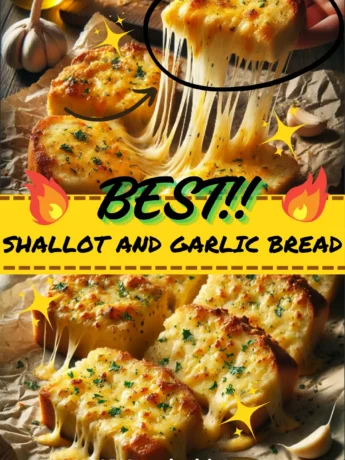 Cheesy Shallot and Garlic Bread fresh from the oven.