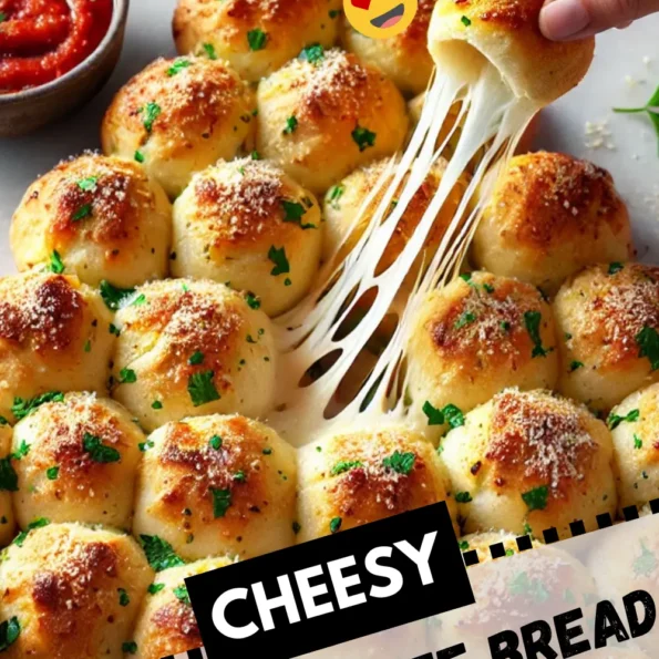 Festive Cheesy Christmas Tree Bread served with warm pizza sauce.